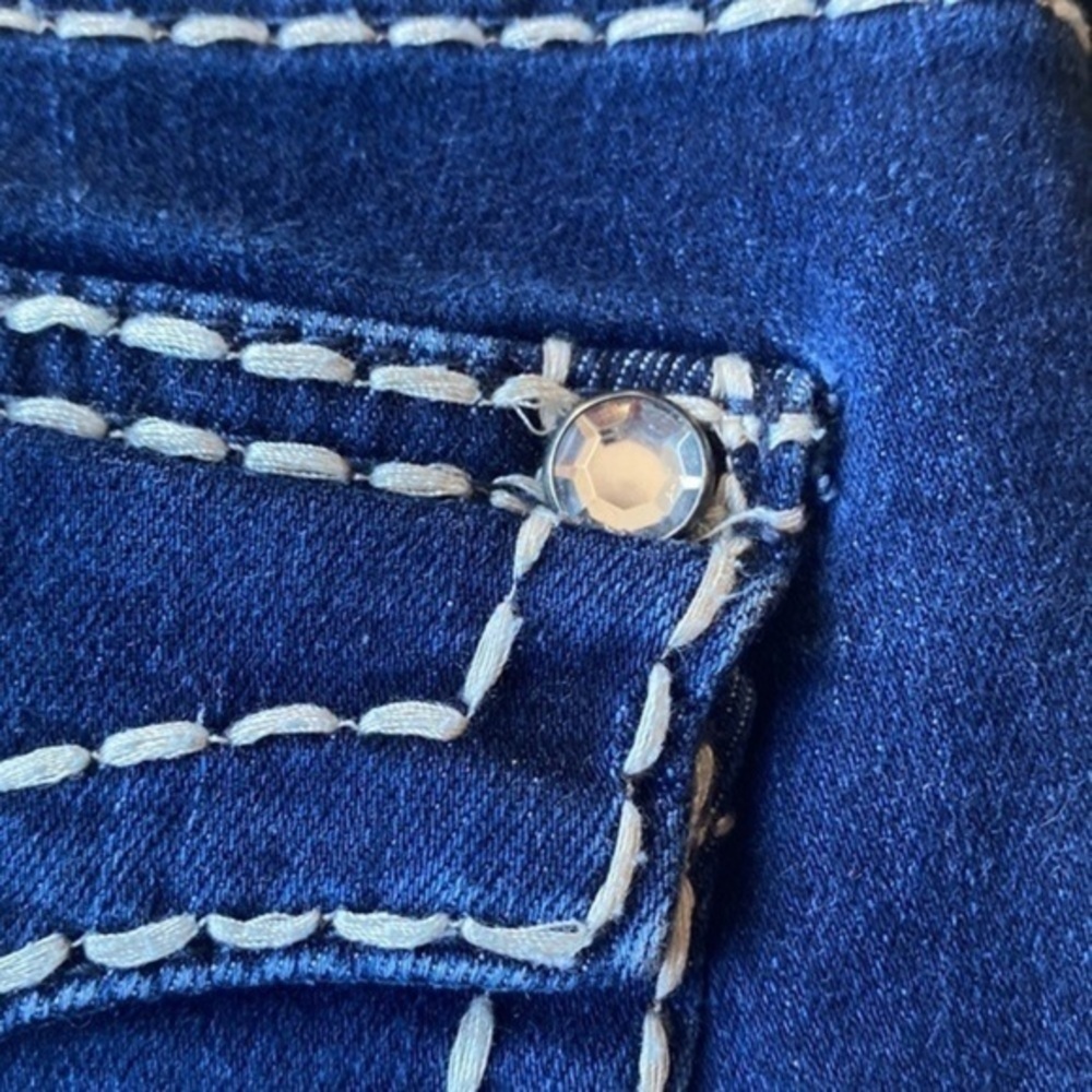 KNOX ROSE Beautiful low cut jeans, crop skinny pants, with rhinestones , size 8 - Picture 7 of 8
